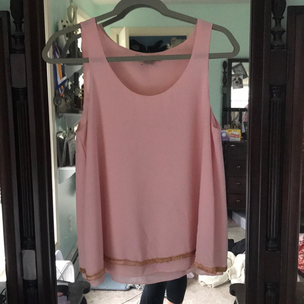 Pink jeweled tank top